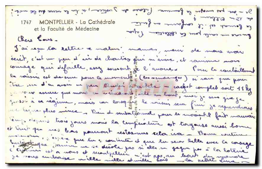 CPA Beziers la Cathedrale et la Faculte de Medecine  — Rückseite