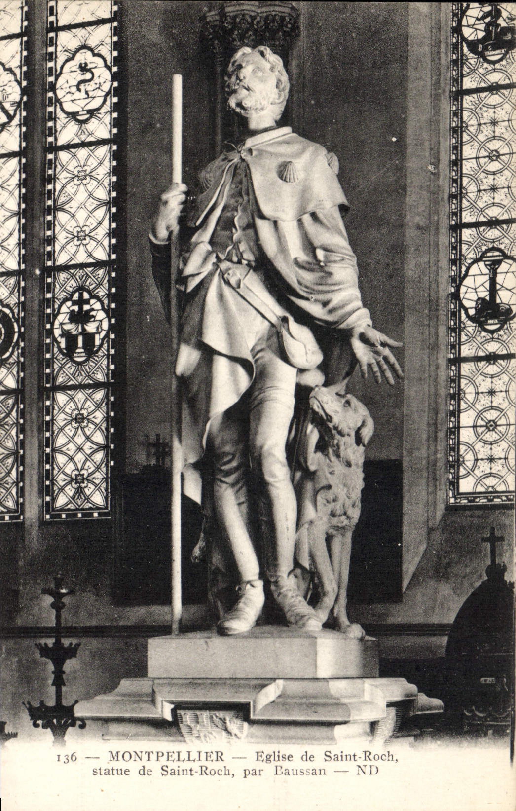 Statue of Saint-Roch — Church of Saint-Roch, Montpellier — by Baussan — ND
