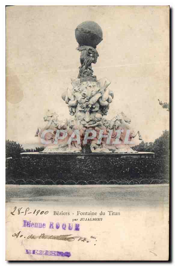 CPA Beziers Fontaine du Titan par Jujalbert 