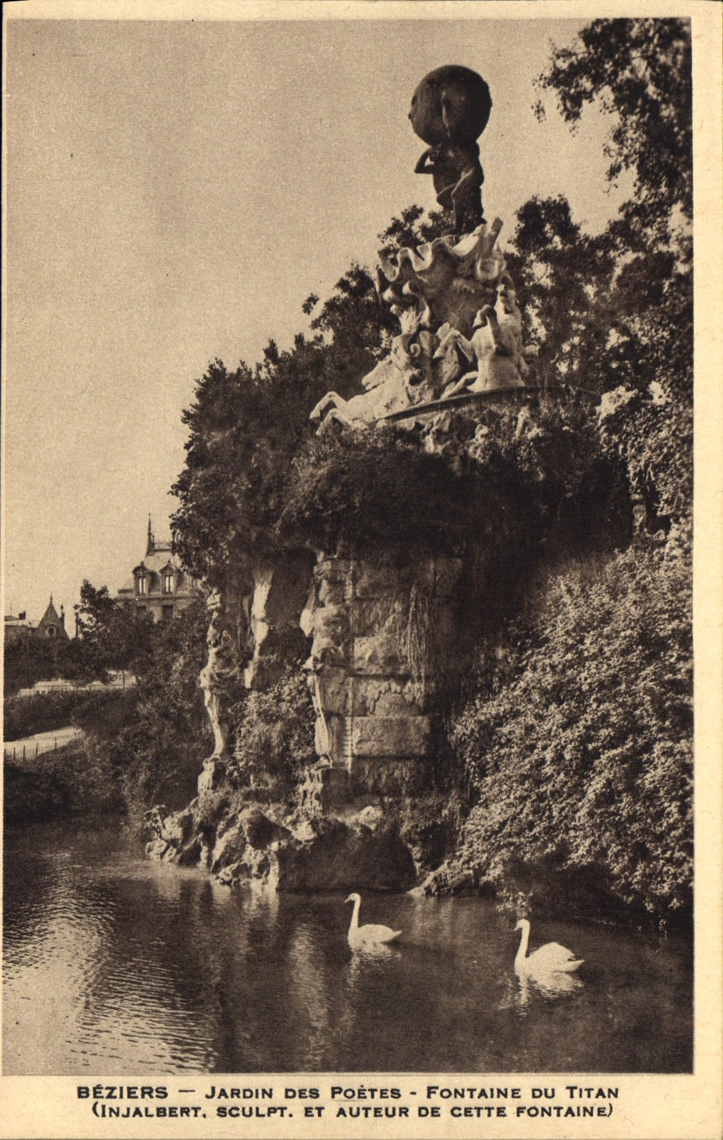Béziers — Jardin des Poètes — Fontaine du Titan — Injalbert, sculpteur
