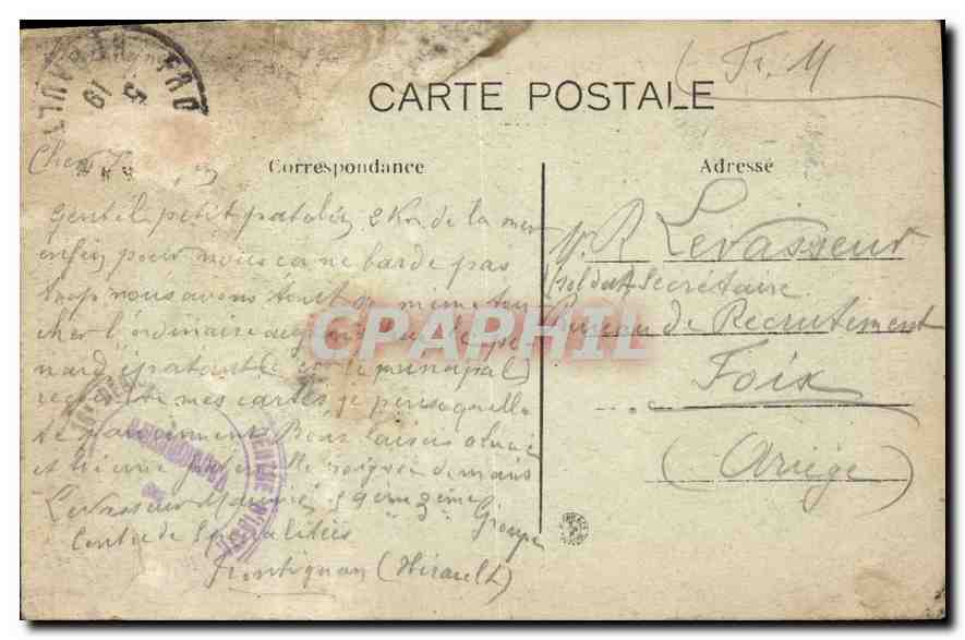 CPA Frontignan Herault Place de l'Hotel de Ville  — Back