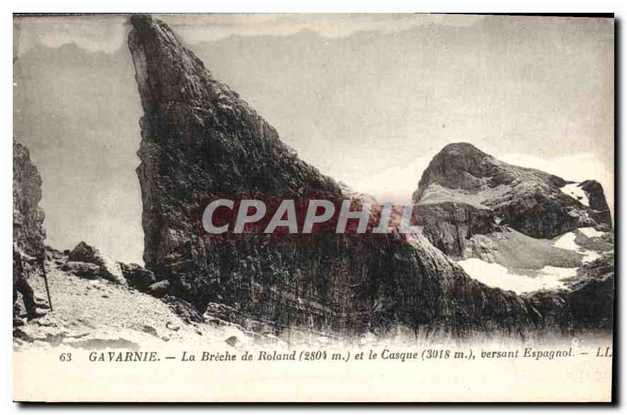 CPA Gavarnie la Breche de Roland et le Casque Versant Espagnol 