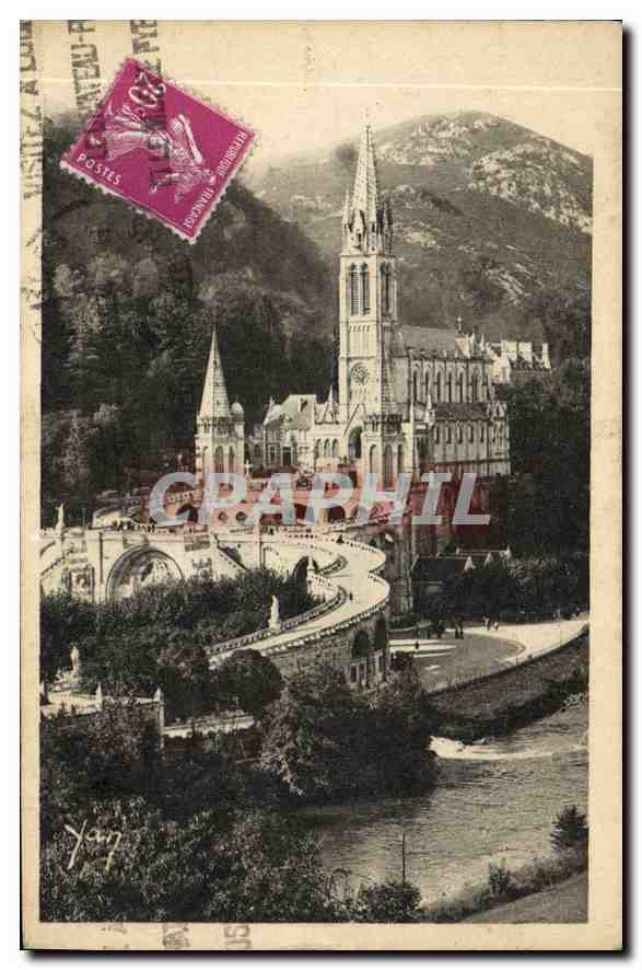 CPA Lourdes la Basilique et le Gave 