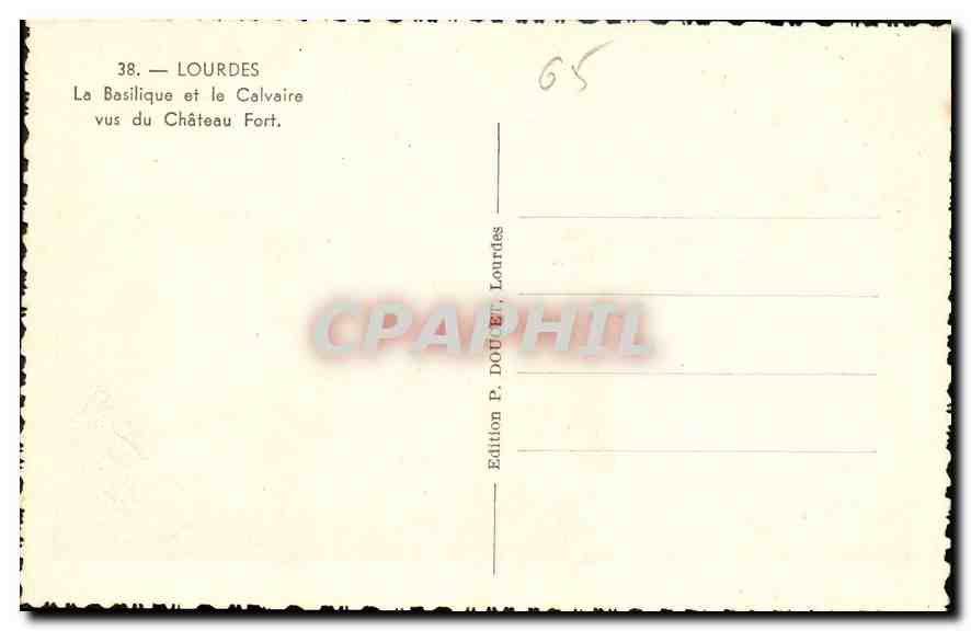 CPA Lourdes la Basilique et le Calvaire vus du Chateau Fort  — Verso