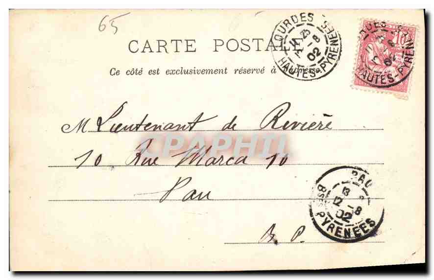 CPA Lourdes le Viaduc du Funiculaire  — Verso