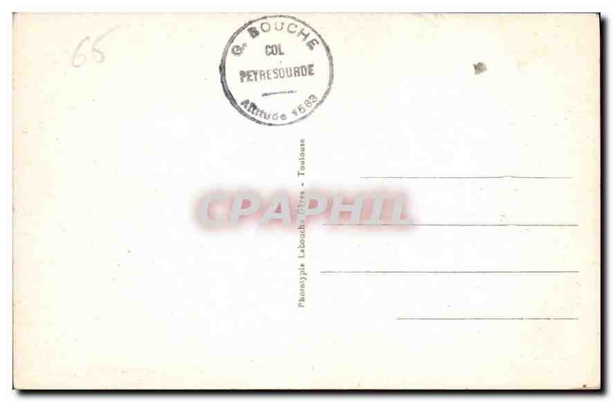 CPA Les Pyrenees centrales la Route des Pyrenees lacets de Peyresourdes du cote de Luchon Vallee du  — Rückseite