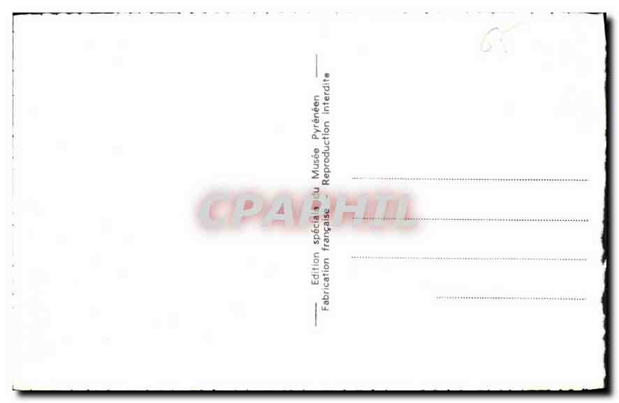 CPA Lourdes le Chateau Fort Statue du Comte a Russell et Plate Bande de fleurs  — Verso