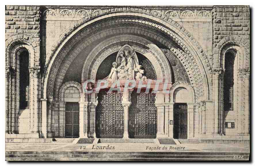 CPA Lourdes Facade du Rosaire 