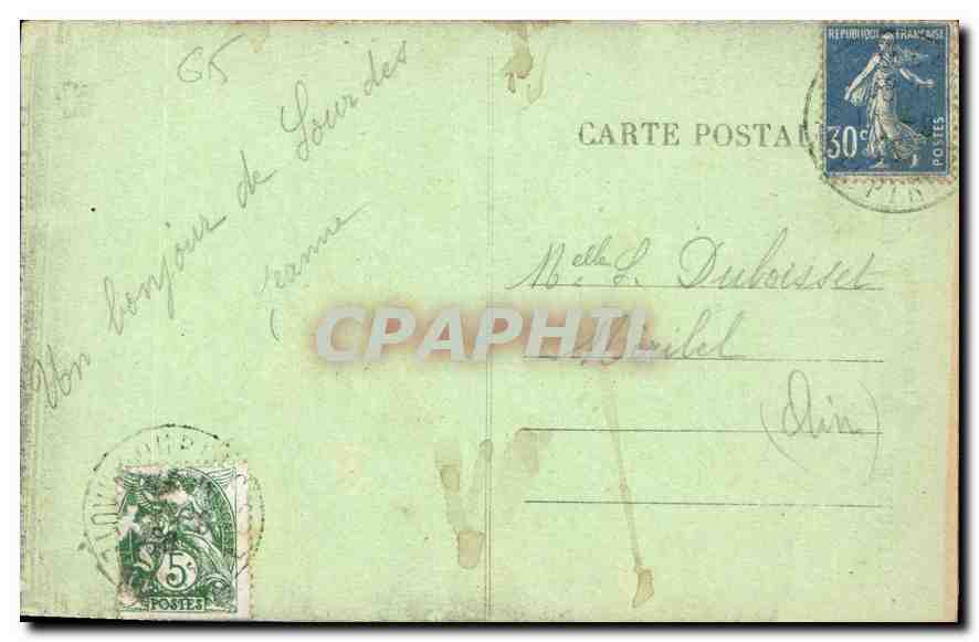 CPA Lourdes les Pyrenees la Basilique et la Grotte  — Verso