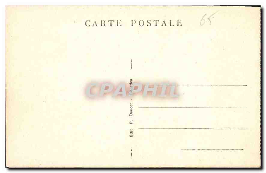 CPA Lourdes la Basilique et le monument interallie vus de chateau Fort  — Verso