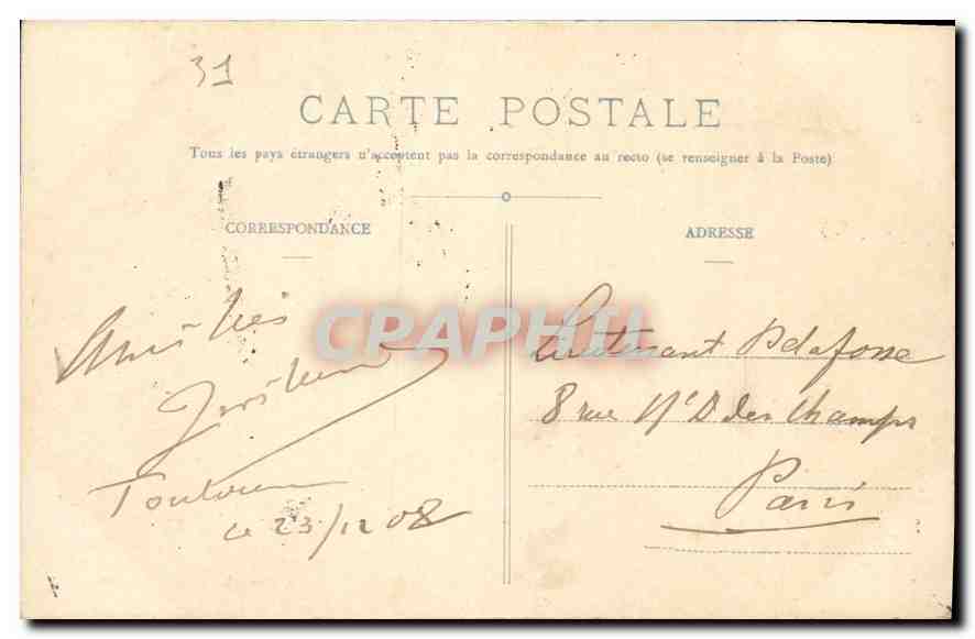 Toulouse — Donjon des Capitole — Verlag: L. B. B. (Nr. 7) — Rückseite