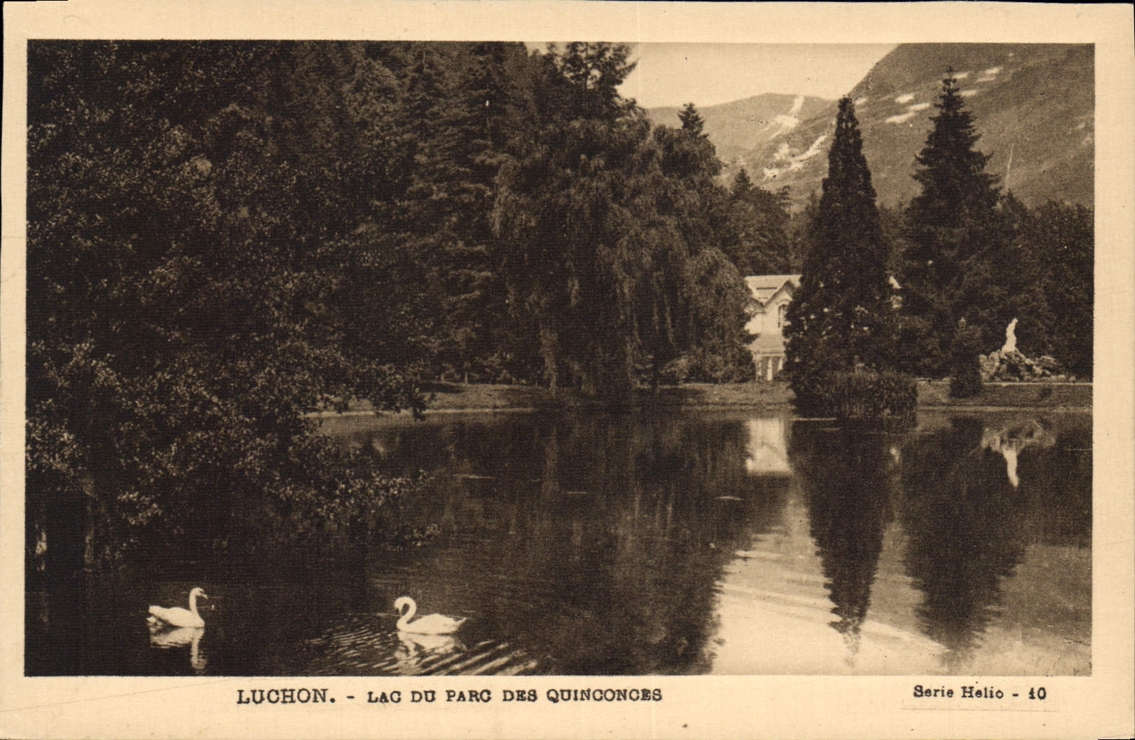 Luchon - Lac du parc des Quinconces — Héliogravure Laboache Frères, série Helio - 10