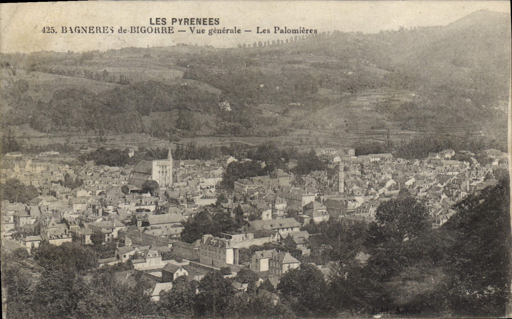 Bagnères-de-Bigorre — Vue générale — Les Palomières — Éditeur Safoud, n° 425