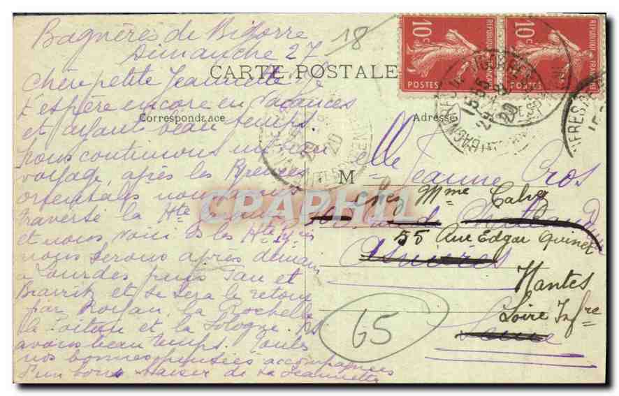 Bagnères-de-Bigorre — Vue générale — Les Palomières — Éditeur Safoud, n° 425 — Reverso