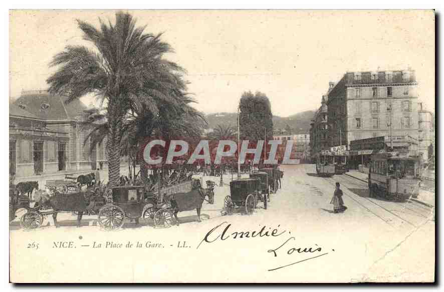 CPA Nice la Place de la Gare Tramway
