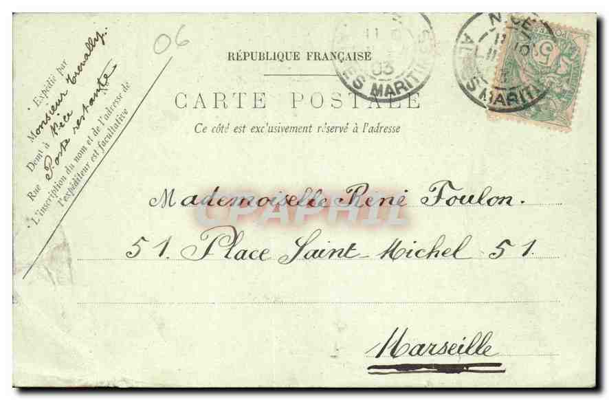CPA Nice la Place de la Gare Tramway — Verso