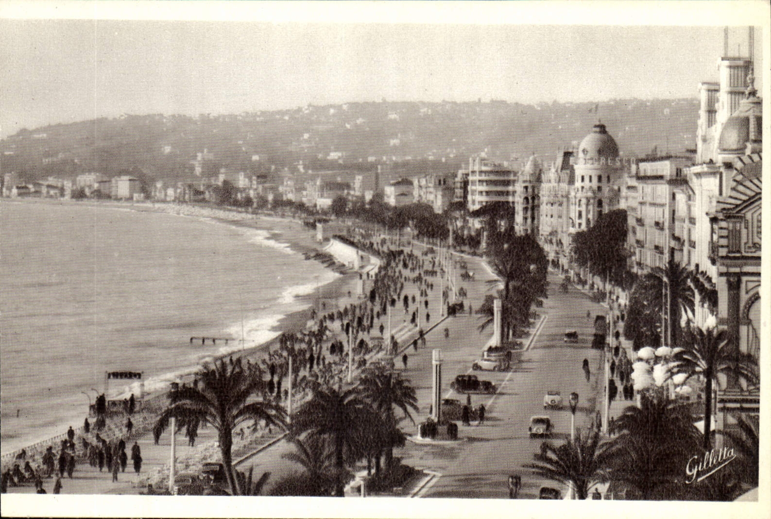 CPA Cote d'Azur Artistique Nice Les Hotels sur la Promenade des Anglais 