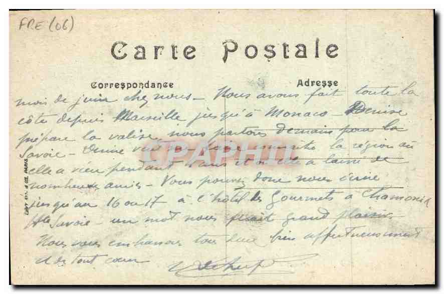 CPA Cagnes Alp Marit Environs de Nice Les Oliviers des Collettes Propriete du grand peintre Renoir  — Rückseite