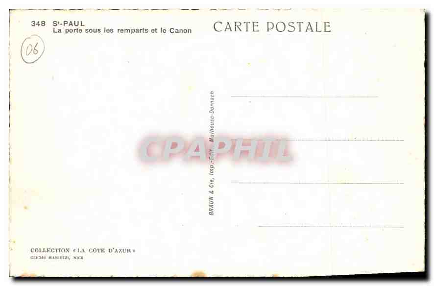 CPA St Paul La Porte sous les remparts et le Canon  — Rückseite