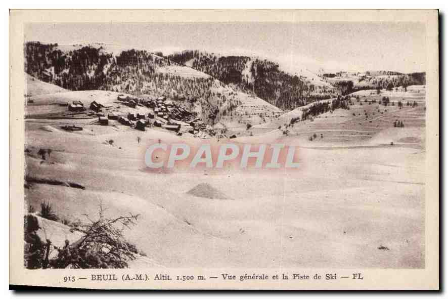 Beuil (A.M.) — Vue générale et la Piste de Ski — FL