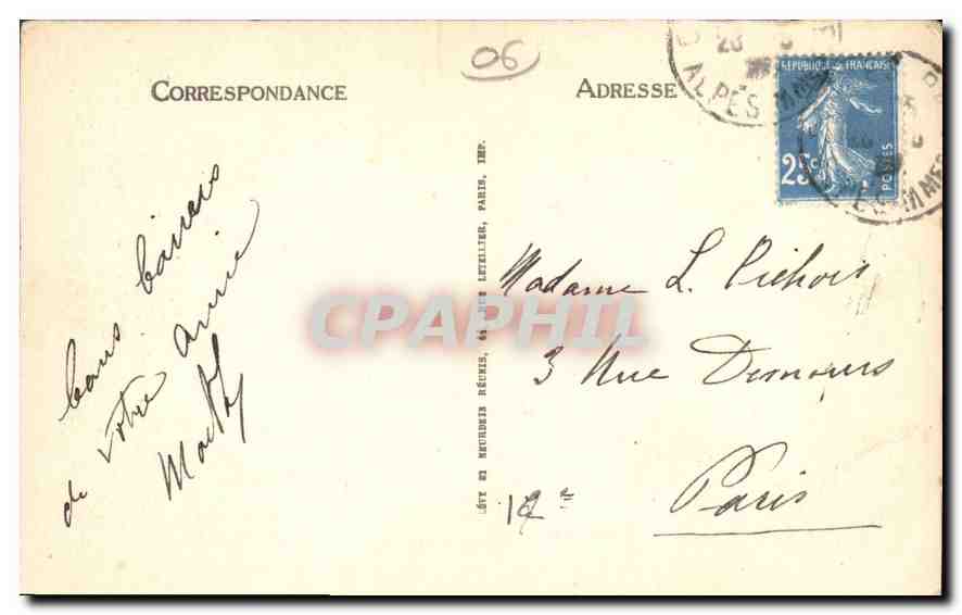 CPA Saint Honorat Iles de Lerins l'Ancien Monastere a travers les Pins  — Back