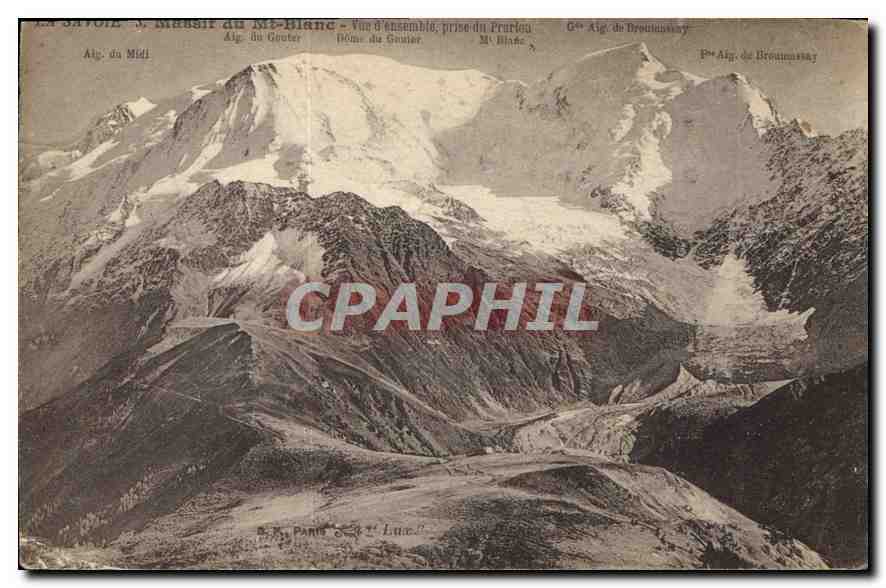 Le Massif du Mont-Blanc — Vue d'ensemble prise du Prarion — B.R. Paris 3e 'Luxe'