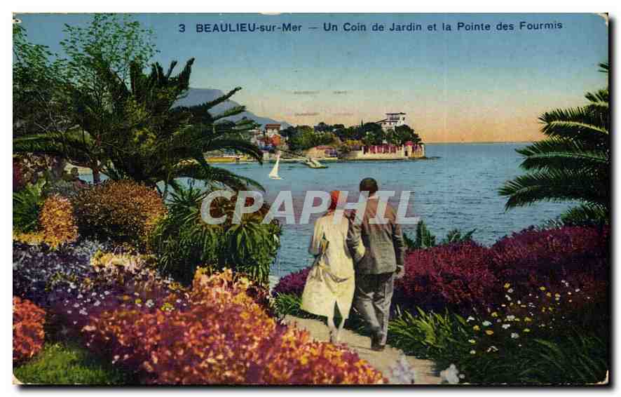 CPA Beaulieu sur Mer un Coin de Jardin et la Pointe des Fourmis 