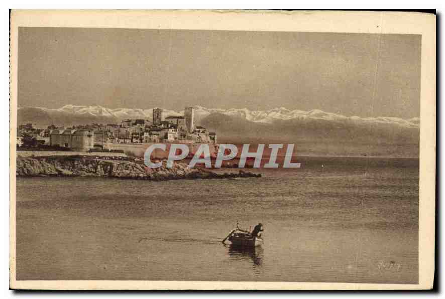 CPA La Douce France Cote d'Azur Antibes Alpes Maritimes le Font Carre et la Chaine des Alpes 