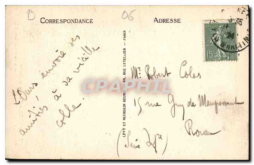 CPA Cannes Un coin du Jardin  — Verso