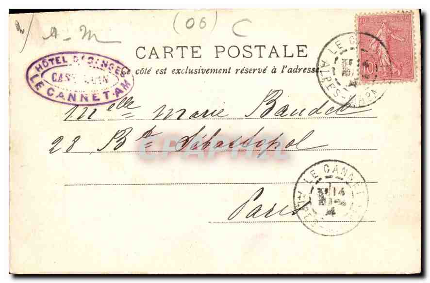 CPA Cannes A M Ile St Honorat Chateau fort  — Rückseite