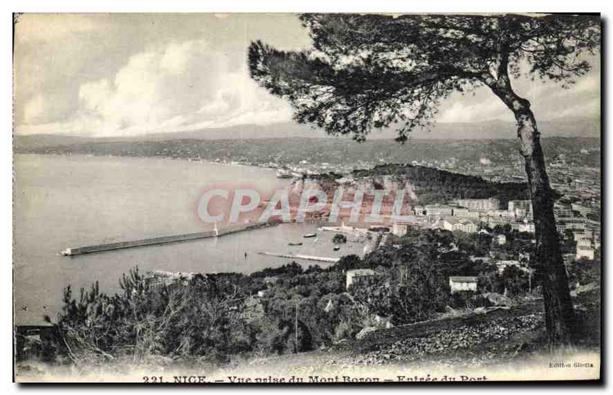 CPA Nice Vue prise du Mont Boron Entree du Port 