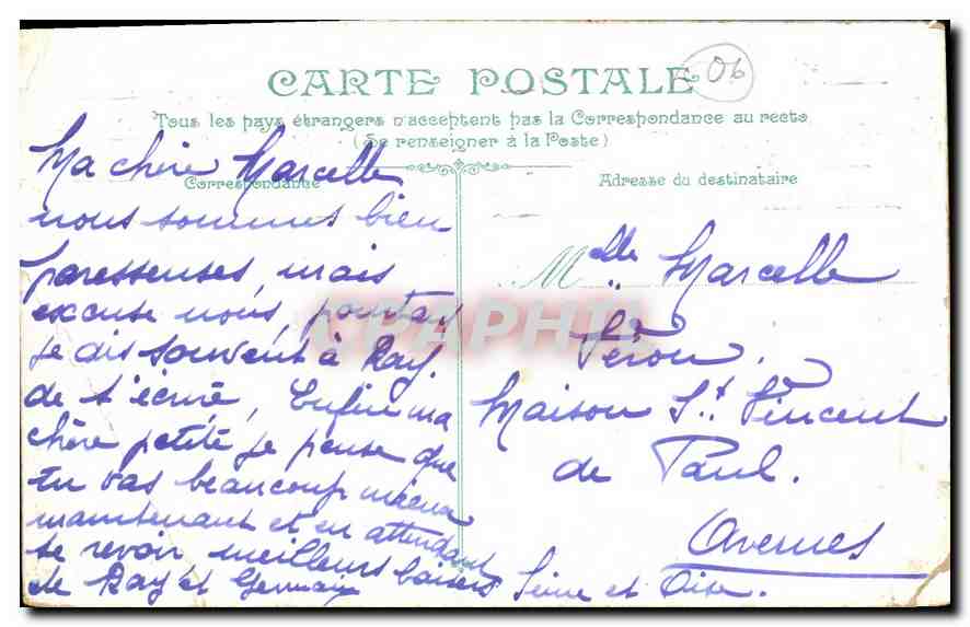 CPA Monaco Les Jardins une allee  — Verso