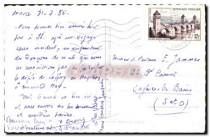CPA Souvenir de Nice  — Rückseite