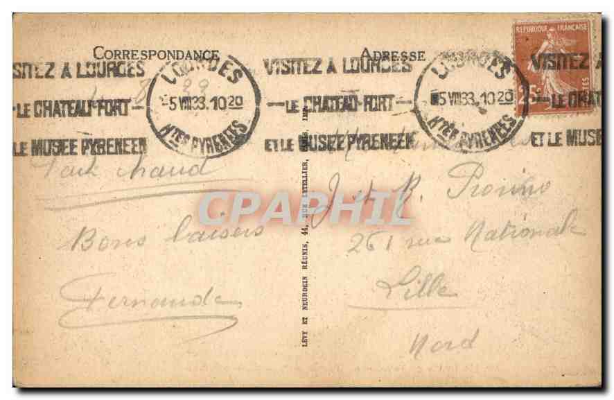 L'Enfance de Bernadette à Bartrès — La Vie de Bernadette — Éditeur : Il. (n° 291) — Back