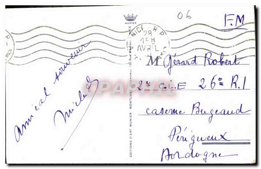 CPA Nice Entree du Port et Mont Boron  — Rückseite