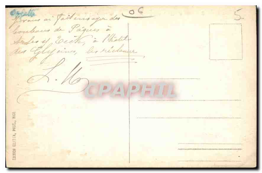 CPA Cote d'Azur a vol d'Aeroplane de Menton a Cannes  — Rückseite