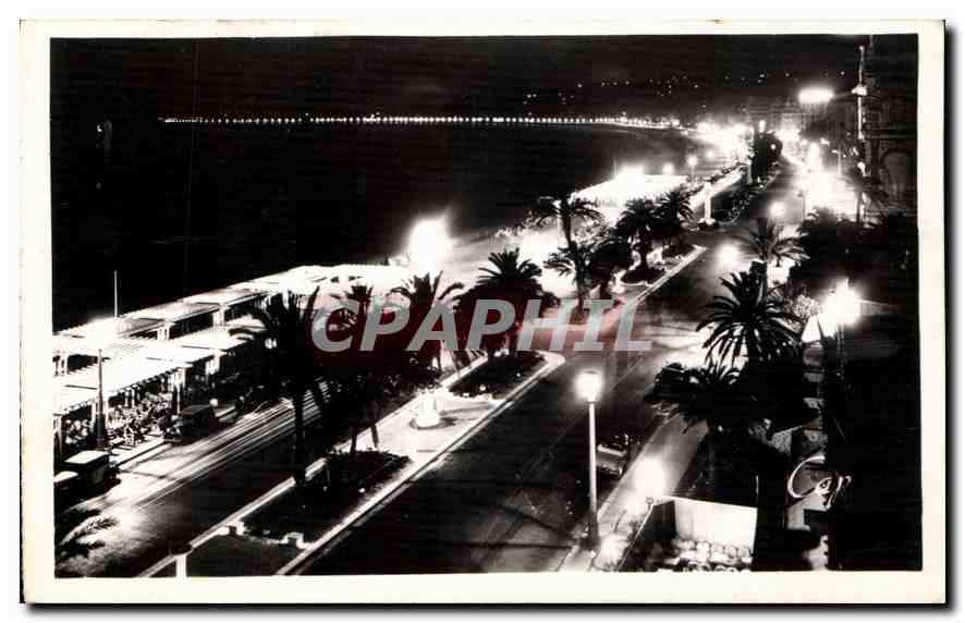 CPA Nice La Promenade des Anglais la nuit 