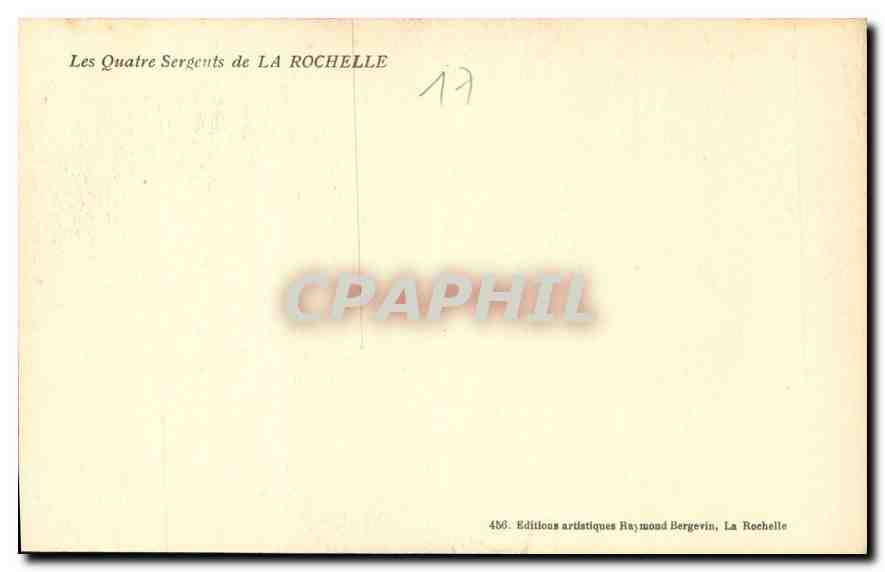 CPA Les Quatre Sergents de la Rochelle  — Verso