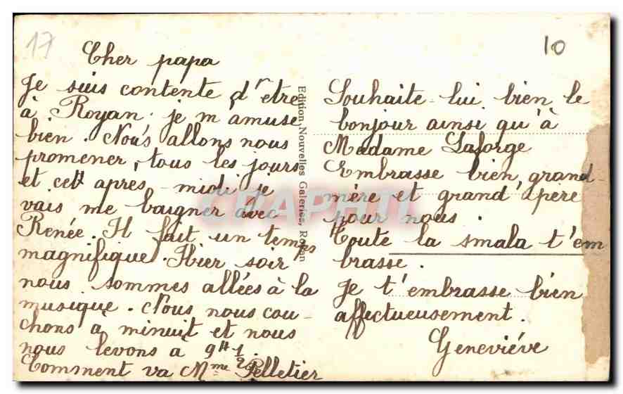 Leuchtturm Cordouan — Royan — Verlag Nouvelles Galeries, n°144 — Rückseite
