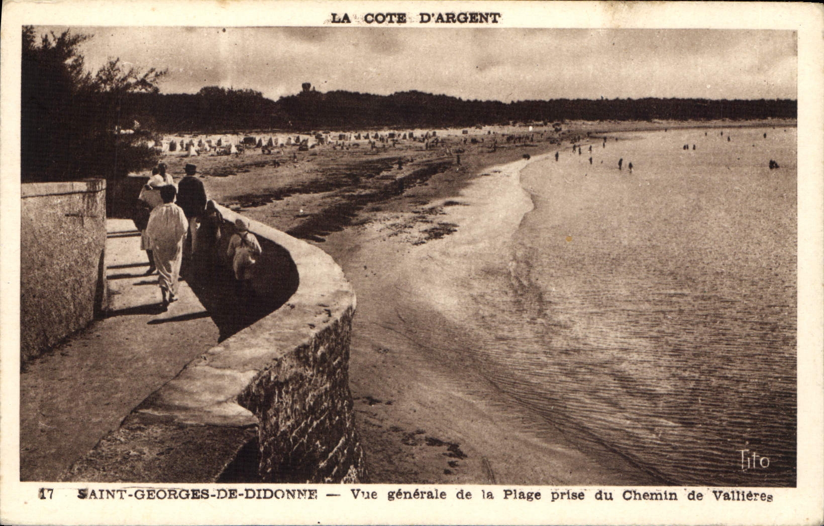 Saint-Georges-de-Didonne — Vue générale de la Plage prise du Chemin de Vallières — La Côte d'Argent
