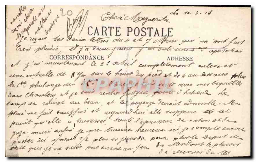 CPA Chambery Savoie Vue generale de la Plaine de la Madeleine et de Bassens les monts Penney et Nivo — Rückseite