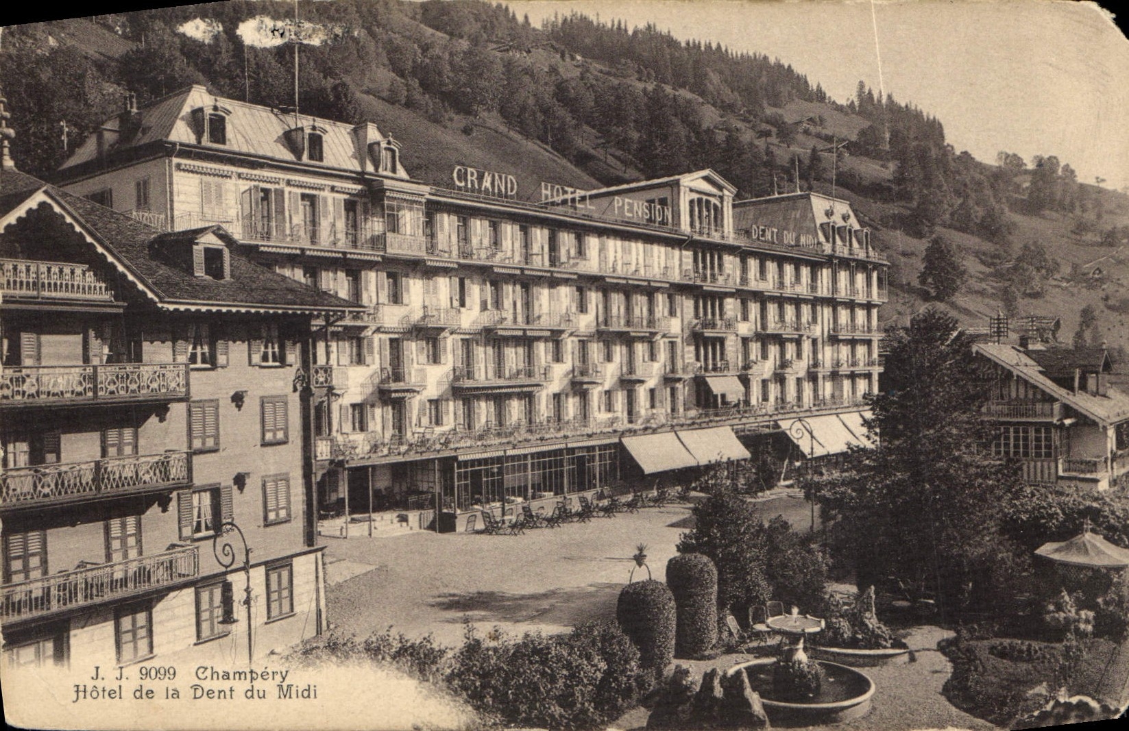 Tarjeta postal antigua Chambery Hotel de la Dent du Midi