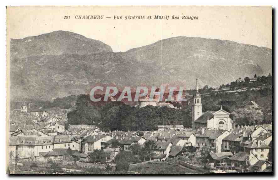 CPA Chambery Vue generale et Massif des Bauges 