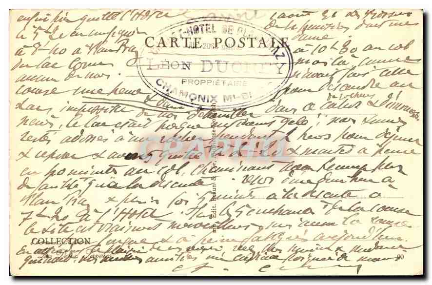 Chamonix — Lac Cornu et vue sur le Mont Joly — CPAPHIL 12153 — Verso