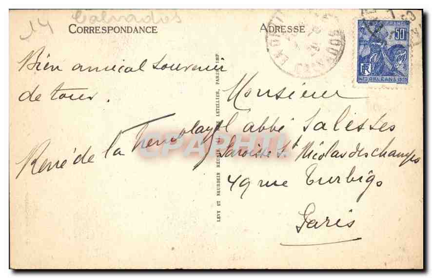 CPA La Delivrande Calvados Notre Dame de la Delivrande j'ai prie pour vous  — Rückseite