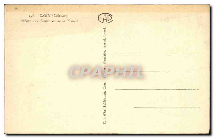 CPA Caen Calvados Abbaye aux Dames au de la Trinite  — Verso