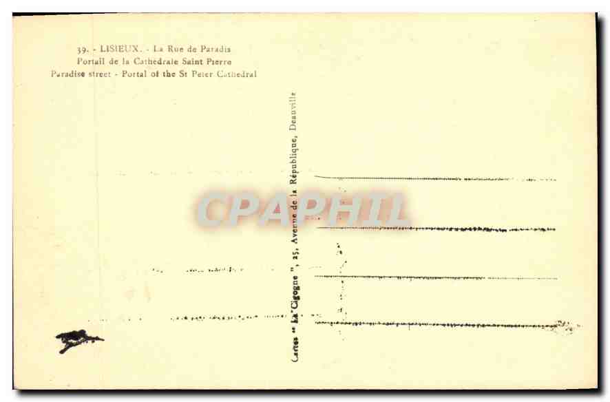 Lisieux — Portal der Kathedrale Saint-Pierre — Buchhandlung Renard-Fatout — Rückseite