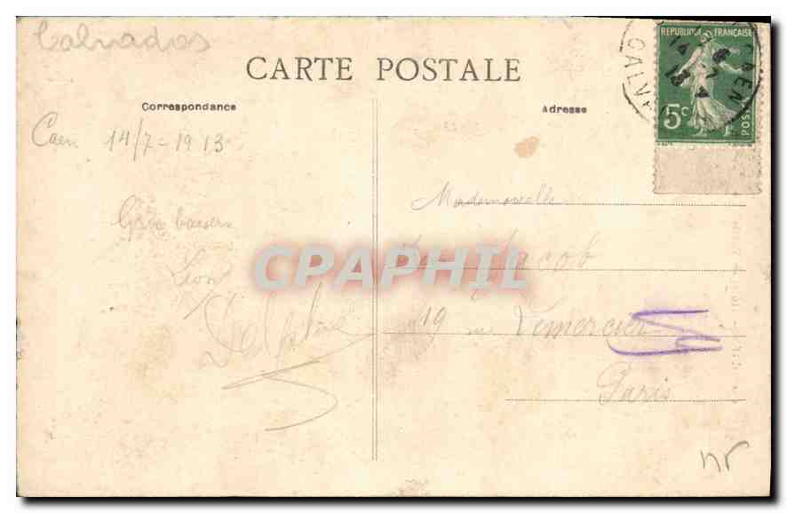 CPA Caen Hotel de Valois Les Lucarnes  — Verso