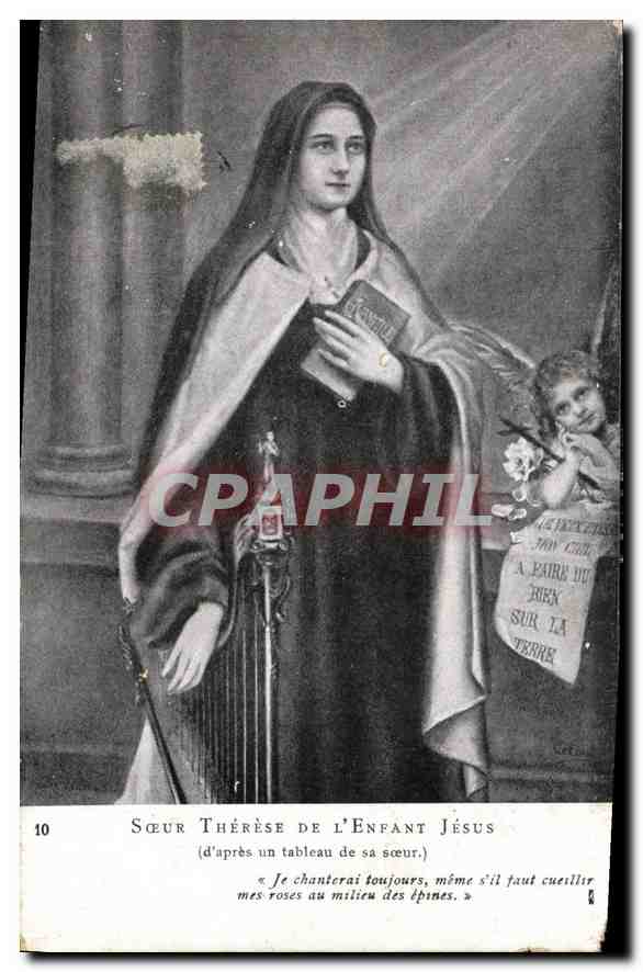 Sœur Thérèse de l'Enfant Jésus — (d'après un tableau de sa sœur) — CPAPHIL n°10