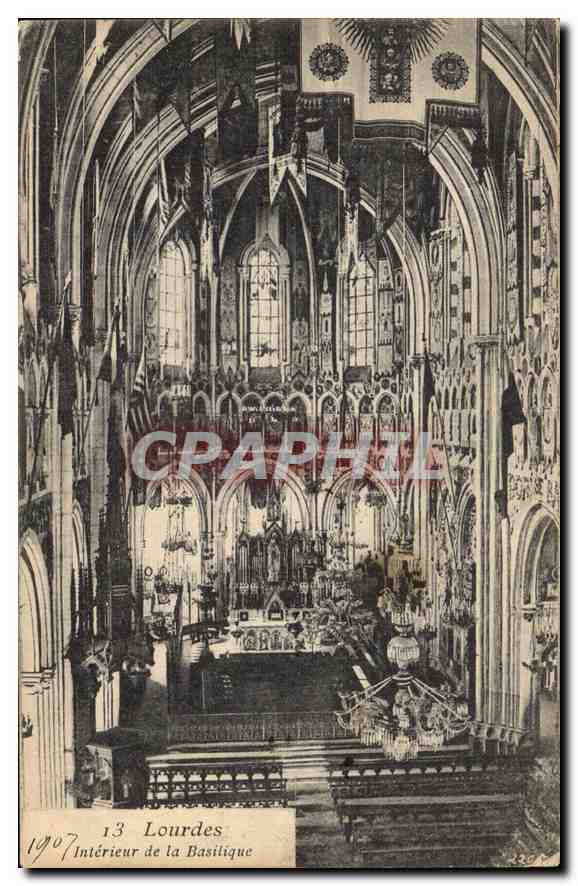 CPA Lourdes Interieur de la Basilique 